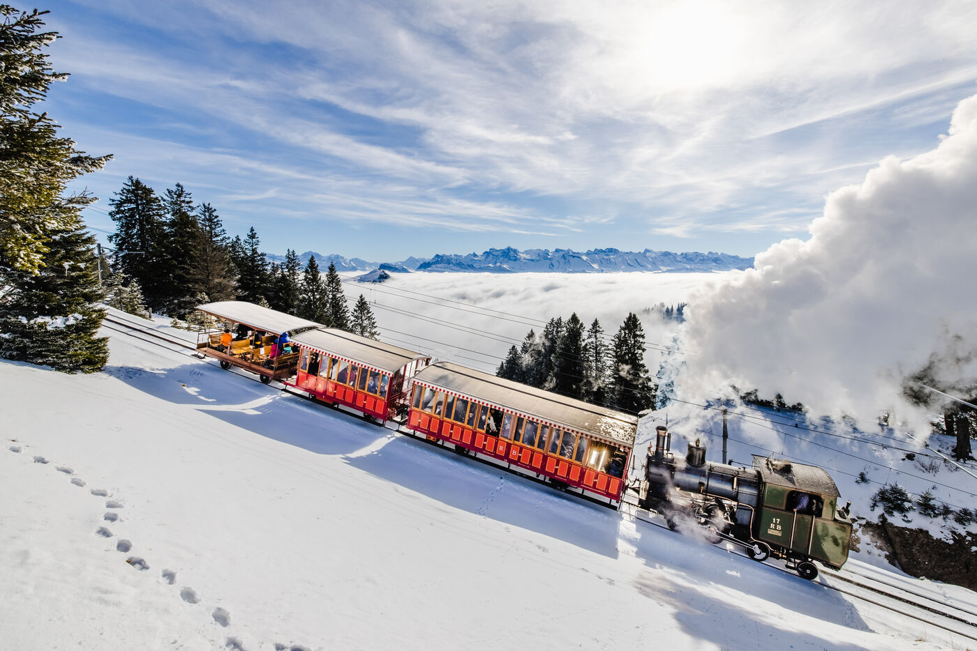 Rigi Winterdampflock