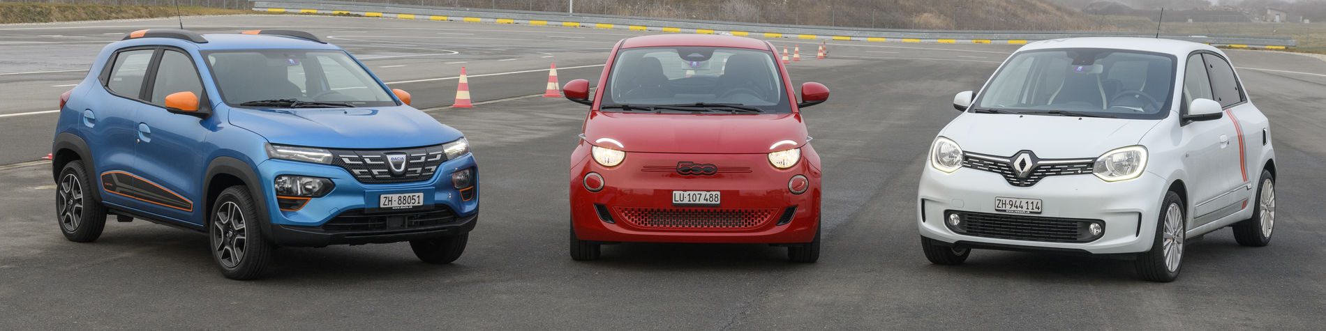Petites voitures électriques: Dacia, Fiat et Renault en test - TCS Suisse
