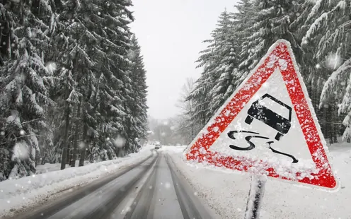 Prudenza sulle strade in inverno 