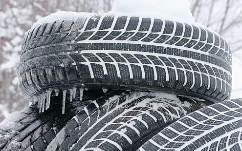 Winterreifen im teilabgefahrenen Zustand